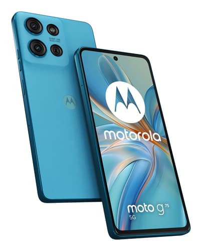 Motorola Moto G75 - 5G smartphone - dual-SIM - RAM 8 GB / Internal Memory 256 GB - microSD slot - LCD display - 6.78" - 2388 x 1080 pixels (120 Hz) - 3x rear cameras 50 MP, 8 MP - front camera 16 MP - aqua blue