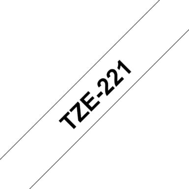 Brother TZe-221 - Self-adhesive - black on white - Roll (0.9 cm x 8 m) 1 cassette(s) laminated tape - for Brother PT-D210, D600, H110, P750, P950, P-Touch PT-E310, E550, P-Touch Cube PT-P300, P910