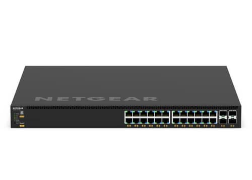 NETGEAR M4350 Series M4350-24G4XF - Switch - L3 - Managed - 24 x 10/100/1000 (PoE+) + 4 x SFP+ - front to back airflow - rack-mountable - PoE+ (720 W)