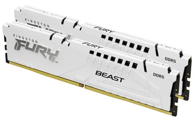 Kingston FURY Beast - DDR5 - kit - 32 GB: 2 x 16 GB - DIMM 288-pin - 6000 MT/s / PC5-48000 - CL30 - 1.4 V - unbuffered - on-die ECC - white