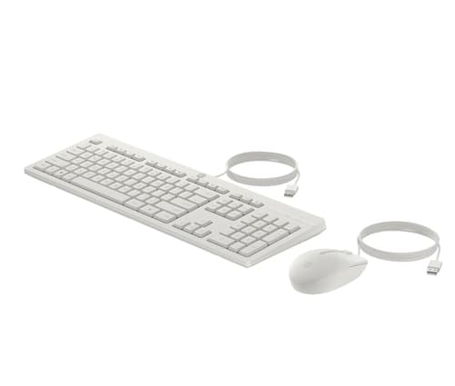 HP 225 - Keyboard and mouse set - 100% - full size - USB - UK - cashmere white — view 8