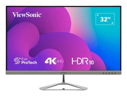 ViewSonic VX3276-4K-MHD-2 - LED monitor - 32" (31.5" viewable) - 3840 x 2160 4K @ 60 Hz - VA - 300 cd/m� - 3000:1 - HDR10 - 4 ms - 2xHDMI, DisplayPort, Mini DisplayPort - speakers