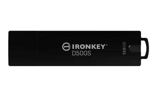 Kingston IronKey D500S - USB flash drive - encrypted - FIPS 140-3 Level 3 - 128 GB - USB 3.2 Gen 1 - TAA Compliant