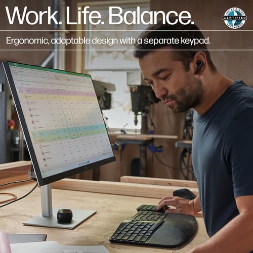 HP 965 - Keyboard and keypad set - 2-zone layout, separate numpad, low profile key travel, multi-device - compact - wireless - Bluetooth - QWERTY - UK - black — view 5