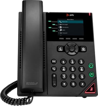 Poly VVX 250 - VoIP phone - 3-way call capability - SRTP, SIP, SDP, RTP - 4 lines - black