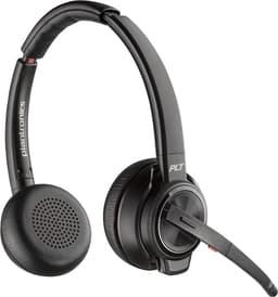 Poly Savi 8220-M Office - Savi 8200 series - headset - on-ear - DECT / Bluetooth - wireless - active noise cancelling - black - Certified for Microsoft Teams