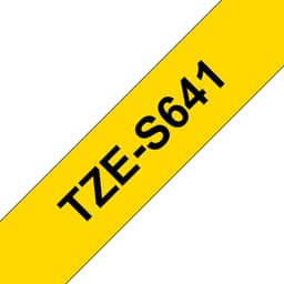 Brother TZe-S641 - Strong adhesive - black on yellow - Roll (1.8 cm x 8 m) 1 cassette(s) laminated tape - for P-Touch PT-3600, D400, D450, D600, D800, E310, E550, P900, P950, P-Touch Cube Plus PT-P710