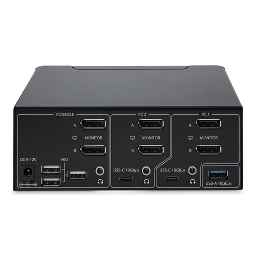 StarTech.com 2-Port Dual-Monitor DisplayPort KVM Switch, 8K 60Hz / 4K 144Hz, DP 1.4, 2x USB 10Gbps Ports, 4x USB HID Ports, Hotkey Switching, TAA Compliant - KVM / audio / USB switch - 2 x KVM / audio / USB - 1 local user - desktop - TAA Compliant — view 5