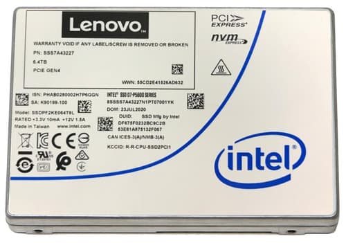Intel P5620 - SSD - Mixed Use - encrypted - 3.2 TB - hot-swap - 2.5" - U.2 PCIe 4.0 x4 (NVMe) - Self-Encrypting Drive (SED), TCG Opal Encryption 2.01 - for ThinkSystem SR650 V2 7D15 (2.5"), 7Z72 (2.5"), 7Z73 (2.5")