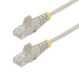 StarTech.com 3m Slim LSZH CAT6 Ethernet Cable, 10 Gigabit Snagless RJ45 100W PoE Patch Cord, CAT 6 10GbE UTP Network Cable w/Strain Relief, Grey, Fluke Tested/ETL, Low Smoke Zero Halogen - Category 6 - 28AWG (N6PAT300CMGRS) - Patch cable - RJ-45 (M) to RJ-45 (M) - 3 m - CAT 6 - snagless - grey
