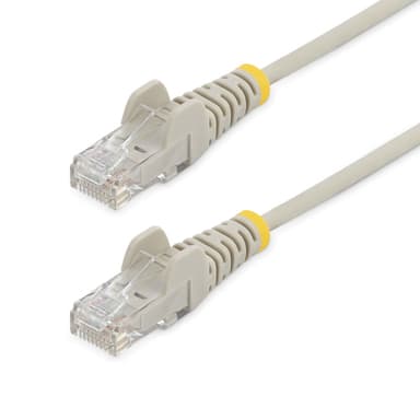 StarTech.com 1m Slim LSZH CAT6 Ethernet Cable, 10 Gigabit Snagless RJ45 100W PoE Patch Cord, CAT 6 10GbE UTP Network Cable w/Strain Relief, Grey, Fluke Tested/ETL, Low Smoke Zero Halogen - Category 6 - 28AWG (N6PAT100CMGRS) - Patch cable - RJ-45 (M) to RJ-45 (M) - 1 m - CAT 6 - snagless - grey