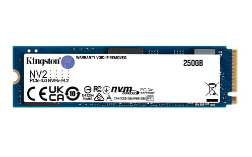 Kingston NV2 - SSD - 250 GB - internal - M.2 2280 - PCIe 4.0 x4 (NVMe) - for Intel Next Unit of Computing 12 Pro Kit - NUC12WSKi5
