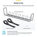 Under Desk Cable Management Tray Black thumbnail 8