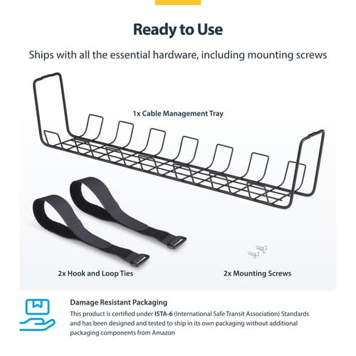 Under Desk Cable Management Tray Black — view 9