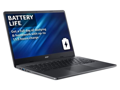 Acer Chromebook 314 C934 - Intel Celeron - N5100 / up to 2.8 GHz - Chrome OS - UHD Graphics - 8 GB RAM - 64 GB eMMC - 14" TN 1920 x 1080 (Full HD) - Wi-Fi 6 - titanium grey - kbd: UK — view 7