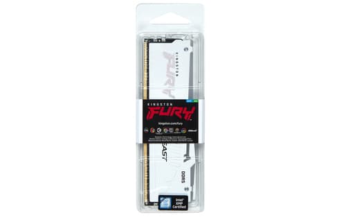 Kingston FURY Beast RGB - DDR5 - module - 16 GB - DIMM 288-pin - 6400 MHz / PC5-51200 - CL32 - 1.4 V - unbuffered - on-die ECC - white — view 5