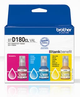 Brother BTD180CL Multipack - 3-pack - yellow, cyan, magenta - original - hanging box - ink refill - for Brother DCP-T580DW, DCP-T780DW