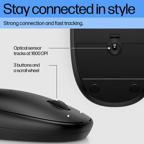 HP 245 - Mouse - right and left-handed - optical - 3 buttons - wireless - Bluetooth 5.1 - black — view 7