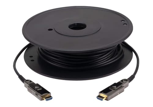 ATEN 2L-7D01H - High Speed - HDMI cable with Ethernet - HDMI male to HDMI male - 10 m - hybrid copper/fibre optic - active, 4K60Hz support - for ATEN VM0202HB, VanCryst VS182B, VS184B — view 1