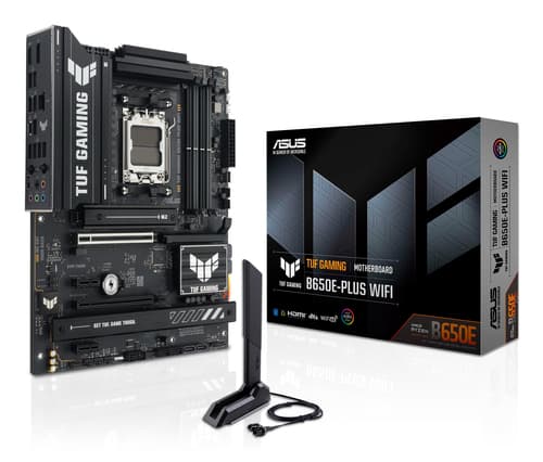 ASUS TUF GAMING B650E-PLUS WIFI - Motherboard - ATX - Socket AM5 - AMD B650 Chipset - USB-C Gen 2x2, USB-C 3.2 Gen2, USB 3.2 Gen 2, USB 3.2 Gen 1 - Wi-Fi 6E, Bluetooth, 2.5 Gigabit LAN - onboard graphics (CPU required) - HD Audio (8-channel)