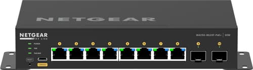 NETGEAR AV Line M4250-8G2XF-PoE+ - Switch - L3 - Managed - 8 x 10/100/1000 (8 PoE+) + 2 x 10 Gigabit SFP+ - side to side airflow - desktop - PoE+ (220 W)
