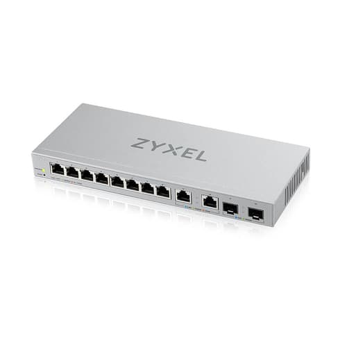 Zyxel XGS1210-12 - V2 - switch - Managed - 8 x 10/100/1000 + 2 x 100/1000/2.5G + 2 x 1 Gigabit / 10 Gigabit SFP+ (uplink) - desktop, wall-mountable
