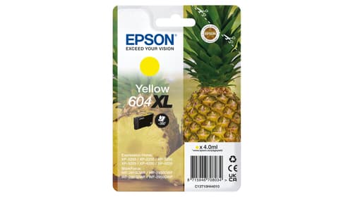 Epson 604XL Singlepack - 4 ml - XL - yellow - original - blister - ink cartridge - for EPL 4200, Stylus Photo 2200, WorkForce WF-2950DWF