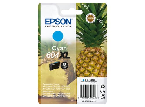 Epson 604XL Singlepack - 4 ml - XL - cyan - original - blister - ink cartridge - for EPL 4200, Stylus Photo 2200, WorkForce WF-2950DWF