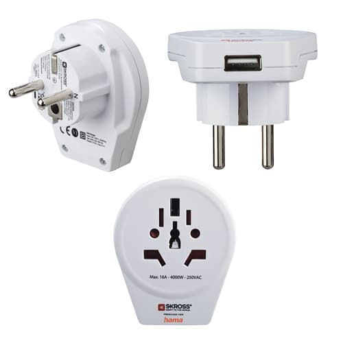 WORLD TRAVEL ADAPT 2 AND 3-PIN 1USB