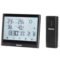 Hama Full Touch, Black, Indoor hygrometer, Indoor thermometer, Outdoor hygrometer, Outdoor thermometer, Barometer, Thermometer, F, °C, LED, Battery