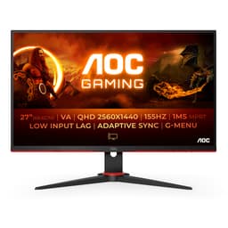 AOC Gaming Q27G2E/BK - G2 Series - LED monitor - gaming - 27" - 2560 x 1440 QHD @ 155 Hz - VA - 250 cd/m� - 3000:1 - 1 ms - 2xHDMI, DisplayPort - black, red