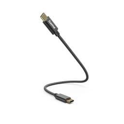 Hama Charging Cable, USB-C - USB-C, 0.2m, Nylon, Black