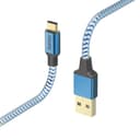 Hama Reflective Charging Cable, USB-A - USB-C, 1.5m, Nylon, Blue thumbnail 2