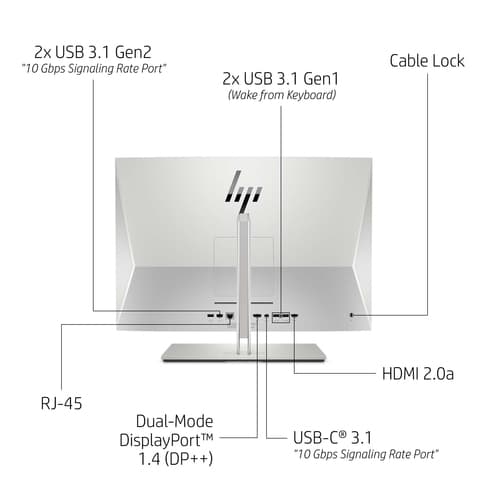 HP EliteOne 800 G6 - All-in-one - Core i5 10500 / up to 4.5 GHz - vPro - RAM 8 GB - SSD 256 GB - NVMe, TLC - UHD Graphics 630 - Gigabit Ethernet - Win 10 Pro 64-bit - monitor: LED 23.8" 1920 x 1080 (Full HD) touchscreen - keyboard: UK — view 30
