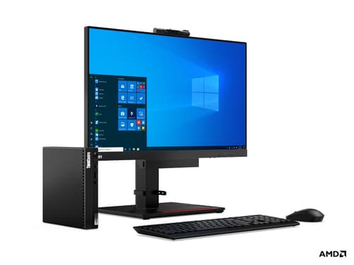 Lenovo ThinkCentre M75q Gen 2 11JN - Tiny Ryzen 5 5600GE / up to 4.4 GHz - RAM 8 GB - SSD 256 GB - TCG Opal Encryption 2, NVMe - Radeon Graphics - Gigabit Ethernet - Win 10 Pro 64-bit (includes Win 11 Pro Licence) - monitor: none - keyboard: UK - black - Lenovo TopSeller — view 11