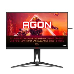 AOC AGON AG275QZN - AG5 Series - LED monitor - gaming - 27" - 2560 x 1440 QHD @ 240 Hz - VA - 400 cd/m� - 3000:1 - DisplayHDR 400 - 1 ms - 2xHDMI, 2xDisplayPort - black, red