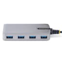 StarTech.com 4-Port USB Hub, USB 3.0 5Gbps, Bus Powered, USB-A to 4x USB-A Hub with Optional Auxiliary Power Input, Portable Desktop/Laptop USB Hub with 1ft (30cm) Attached Cable