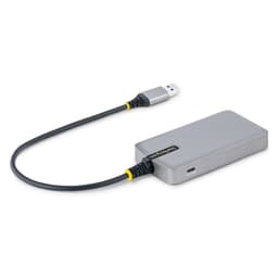 StarTech.com 4-Port USB Hub, USB 3.0 5Gbps, Bus Powered, USB-A to 4x USB-A Hub with Optional Auxiliary Power Input, Portable Desktop/Laptop USB Hub with 1ft (30cm) Attached Cable - USB Expansion Hub (5G4AB-USB-A-HUB) - Hub - 4 x USB 3.2 Gen 1 + 1 x micro-USB - desktop