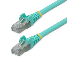 StarTech.com 2m CAT6a Ethernet Cable - Aqua - Low Smoke Zero Halogen (LSZH) - 10GbE 500MHz 100W PoE++ Snagless RJ-45 w/Strain Reliefs S/FTP Network Patch Cord - Patch cable - RJ-45 (M) to RJ-45 (M) - 2 m - S/FTP - CAT 6a - IEEE 802.3bt - snagless, stranded, molded, halogen-free - aqua