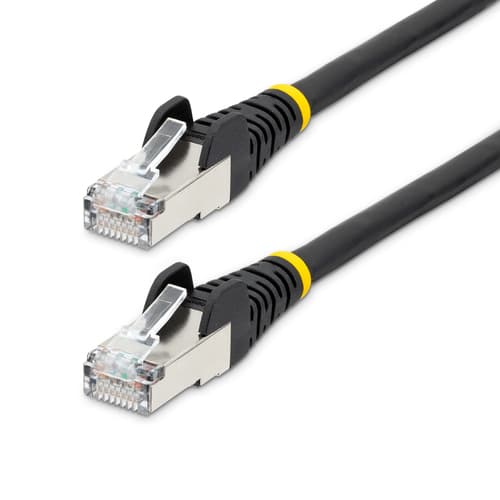 StarTech.com 1m CAT6a Ethernet Cable - Black - Low Smoke Zero Halogen (LSZH) - 10GbE 500MHz 100W PoE++ Snagless RJ-45 w/Strain Reliefs S/FTP Network Patch Cord - Patch cable - RJ-45 (M) to RJ-45 (M) - 1 m - S/FTP - CAT 6a - IEEE 802.3bt - snagless, stranded, molded, halogen-free - black