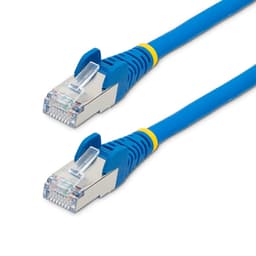StarTech.com 50cm CAT6a Ethernet Cable - Blue - Low Smoke Zero Halogen (LSZH) - 10GbE 500MHz 100W PoE++ Snagless RJ-45 w/Strain Reliefs S/FTP Network Patch Cord - Patch cable - RJ-45 (M) to RJ-45 (M) - 50 cm - S/FTP - CAT 6a - IEEE 802.3bt - snagless, stranded, molded, halogen-free - blue