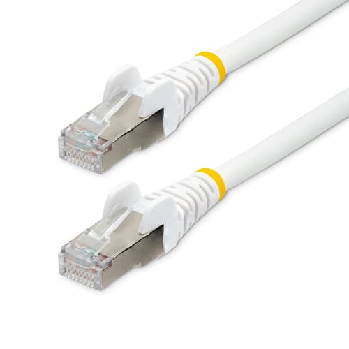 StarTech.com 7m CAT6a Ethernet Cable - White - Low Smoke Zero Halogen (LSZH) - 10GbE 500MHz 100W PoE++ Snagless RJ-45 w/Strain Reliefs S/FTP Network Patch Cord - Patch cable - RJ-45 (M) to RJ-45 (M) - 7 m - S/FTP - CAT 6a - IEEE 802.3bt - snagless, stranded, molded, halogen-free - white