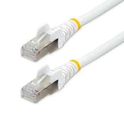 StarTech.com 2m CAT6a Ethernet Cable - White - Low Smoke Zero Halogen (LSZH) - 10GbE 500MHz 100W PoE++ Snagless RJ-45 w/Strain Reliefs S/FTP Network Patch Cord - Patch cable - RJ-45 (M) to RJ-45 (M) - 2 m - S/FTP - CAT 6a - IEEE 802.3bt - snagless, stranded, molded, halogen-free - white
