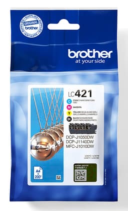 Brother LC421 - 4-pack - black, yellow, cyan, magenta - original - ink cartridge - for Brother DCP-J1140DW, MFC-J1010DW, MFC-J1012DW