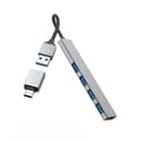 Hama USB Hub, 4 Ports, USB 3.2 Gen 1, 5 Gbit/s, Ultra-Slim, USB-C Adapter, Grey thumbnail 3