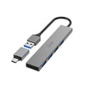 Hama USB Hub, 4 Ports, USB 3.2 Gen 1, 5 Gbit/s, Ultra-Slim, USB-C Adapter, Grey thumbnail 1