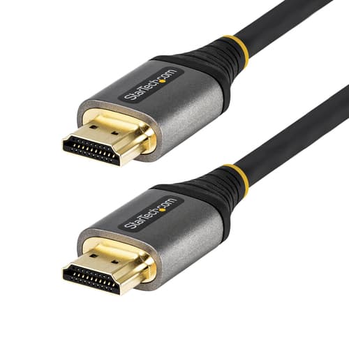 StarTech.com 20in (50cm) HDMI 2.1 Cable 8K - Certified Ultra High Speed HDMI Cable 48Gbps - 8K 60Hz/4K 120Hz HDR10+ eARC - Ultra HD 8K HDMI Cord - Monitor/TV/Display - Flexible TPE Jacket - Ultra High Speed - HDMI cable - HDMI male to HDMI male - 50 cm - shielded - grey, black - passive, 4K120Hz support, 8K60Hz (7680 x 4320) support