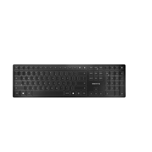 CHERRY KW 9100 SLIM - Keyboard - wireless - 2.4 GHz, Bluetooth 4.0 - QWERTY - English - Europe - key switch: CHERRY SX - black, silver
