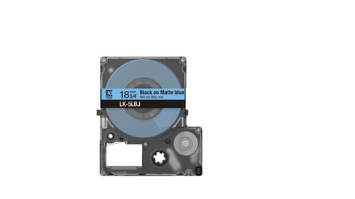 Epson LabelWorks LK-5LBJ - Black on matte blue - Roll (1.8 cm x 8 m) 1 cassette(s) hanging box - tape cartridge - for LabelWorks LW-C410, LW-C610 — view 4