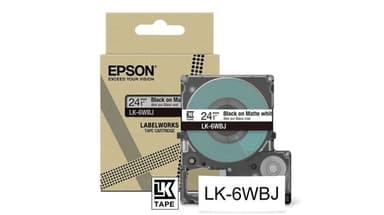 Epson LabelWorks LK-6WBJ - Black on matte white - Roll (2.4 cm x 8 m) 1 cassette(s) hanging box - tape cartridge - for LabelWorks LW-C610